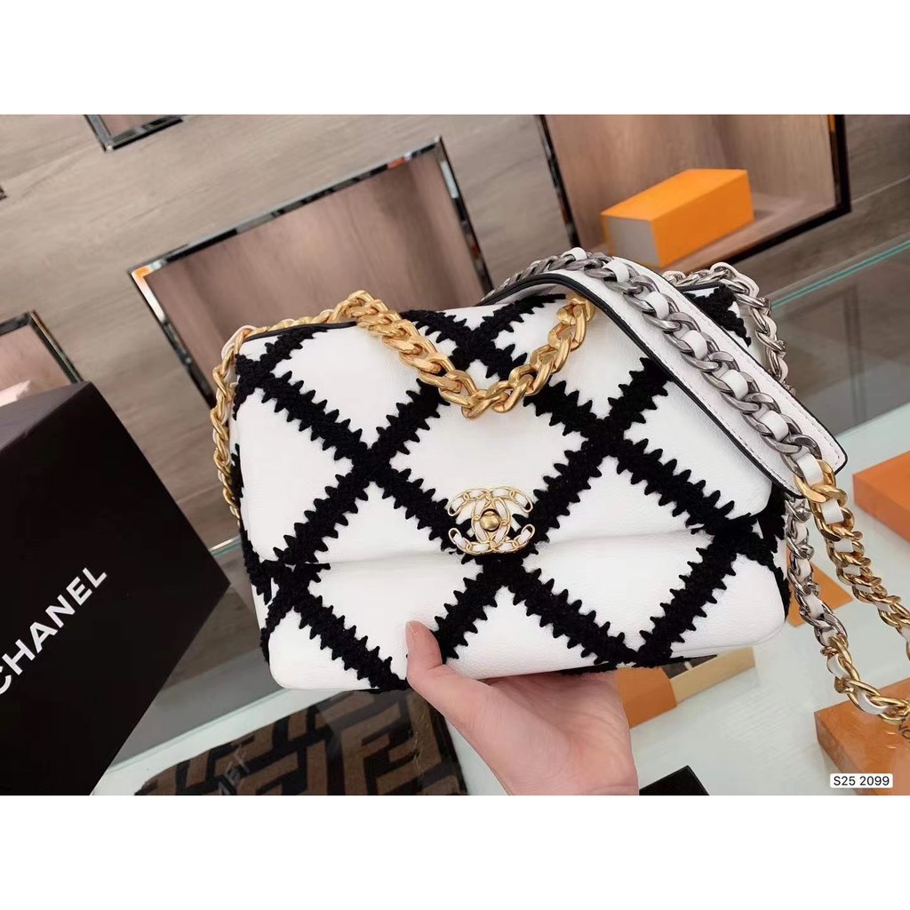 [Hàng cao cấp]Túi Chanel viền 2021 super da thật Sẵn sll 2 màu full box nam châm vipp Size 25cm túi vải HM900