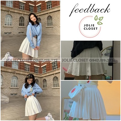 [Mã FATHANG5 giảm 10K đơn 50K] Chân váy tennis joliecloset lưng cao xếp ly thêu chữ sành điệu năng động cho nữ | BigBuy360 - bigbuy360.vn