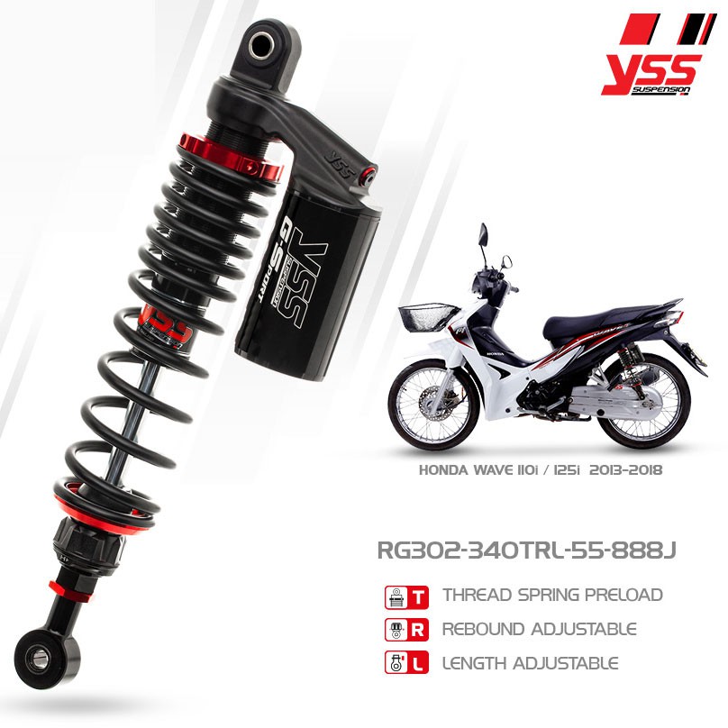 Cặp Phuộc YSS G-Sport Dream/Wave/Future/Viva/Medley/Xbike /Monkey RG302-340TRL55-888JX - Hàng chính hãng