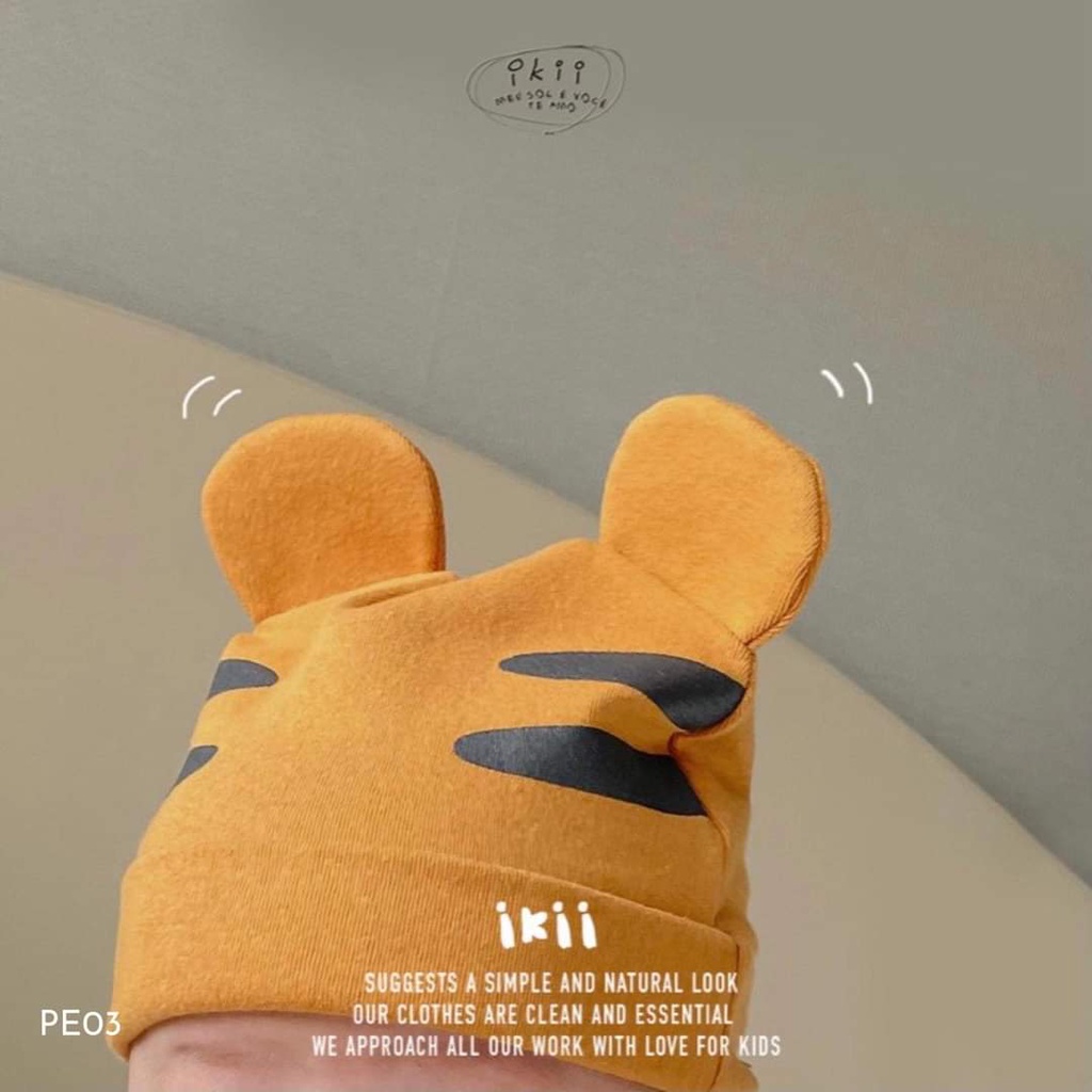 Set body chip cộc tay kèm mũ xinh xắn in hình HỔ TIGER cho bé yêu, vải thun lạnh chuẩn mát đóng túi zip xịn xò