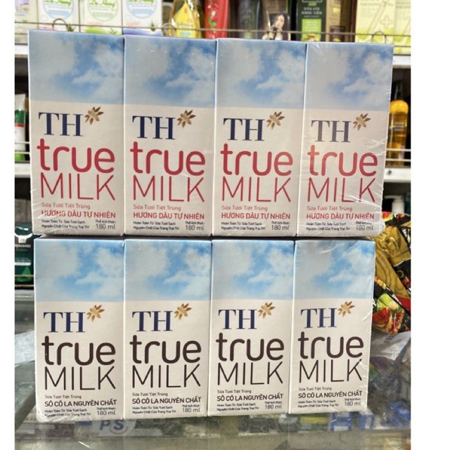 Sữa Tươi TH True Milk Vị Dâu/ Socola Lốc 4 hộpx180ml