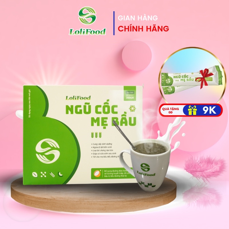 Ngũ Cốc Cho Bà Bầu Gói Tiện Lợi Lolifood - Con Tăng Cân Đều Đặn Phát Triển Toàn Diện ( Hộp 20 Gói x 18GR)