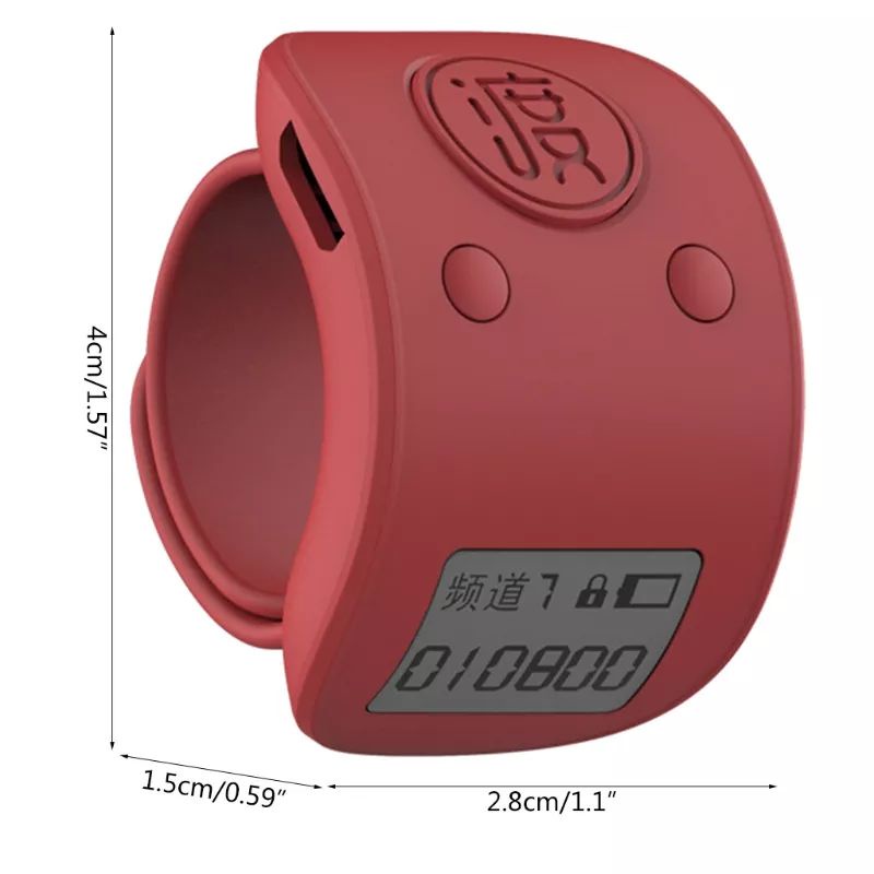 Máy đếm số lượng đếm nhẩm đếm số bấm số niệm Phật ký số, loại đeo ngón tay có đèn