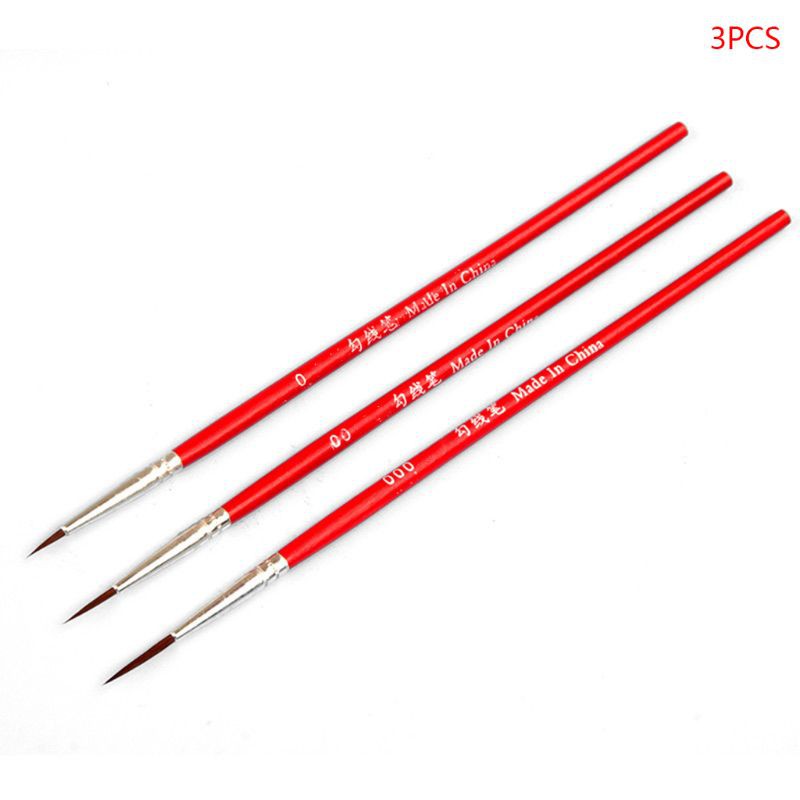 Bộ 3 cọ vẽ acrylic đầu nhỏ chuyên dụng