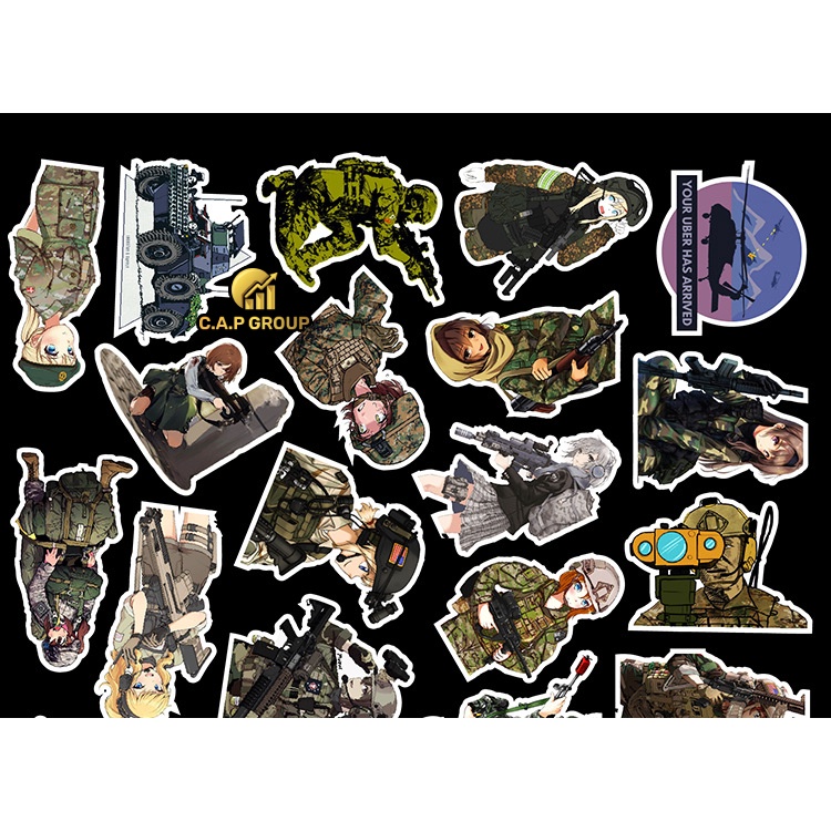 Set 50 hình dán Sticker Nữ Chiến binh chống nước dán mũ bảo hiểm laptop xe máy