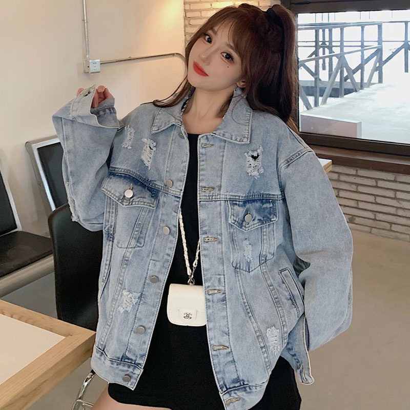 Happy-store ❤️ Áo Khoác Jeans Loang Phong Cách Unisex Cho Cả Nam Và Nữ Vải Jeans Xuất Dày Dặn happy store8668