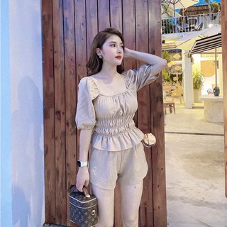 Sét Bộ Đùi Thun Nhún Eo , Tay Lỡ Phồng 3 Màu Cực Xinh - Winchois