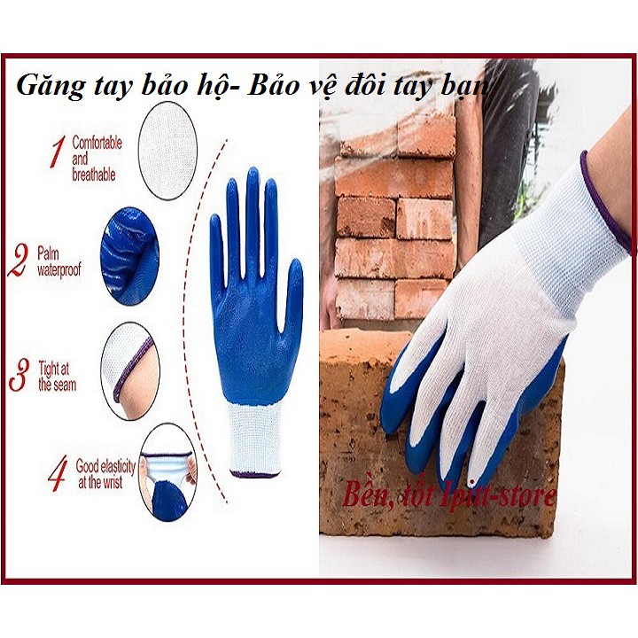 Combo 2 bịch (24 đôi) găng tay phủ PU lòng bàn tay xanh xịn
