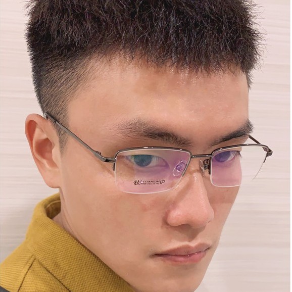 Gọng kính titanium W909 nửa khung xẻ cước thời trang cao cấp nam siêu nhẹ siêu bền OURESS