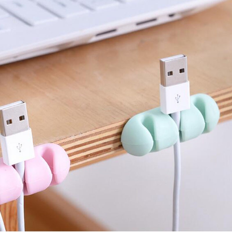 Set 2 kẹp gắn bàn giữ cố định dây cáp sạc tiện dụng