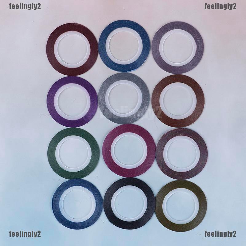 [Hàng mới về] 12 Cuộn băng keo 1mm dùng trang trí móng tay