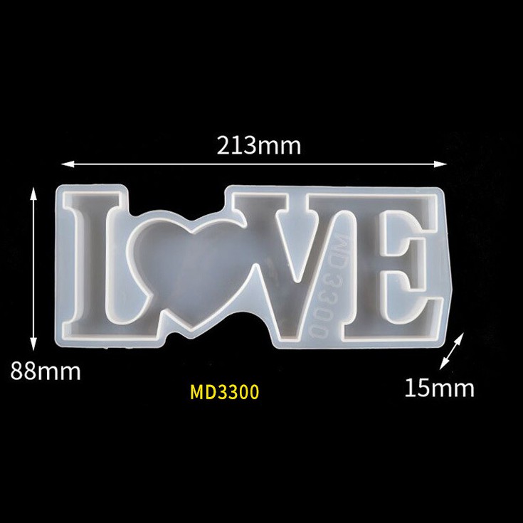 New English Word Mold DIY Mirror Love Phrase Set Handmade Crystal Epoxy Mold