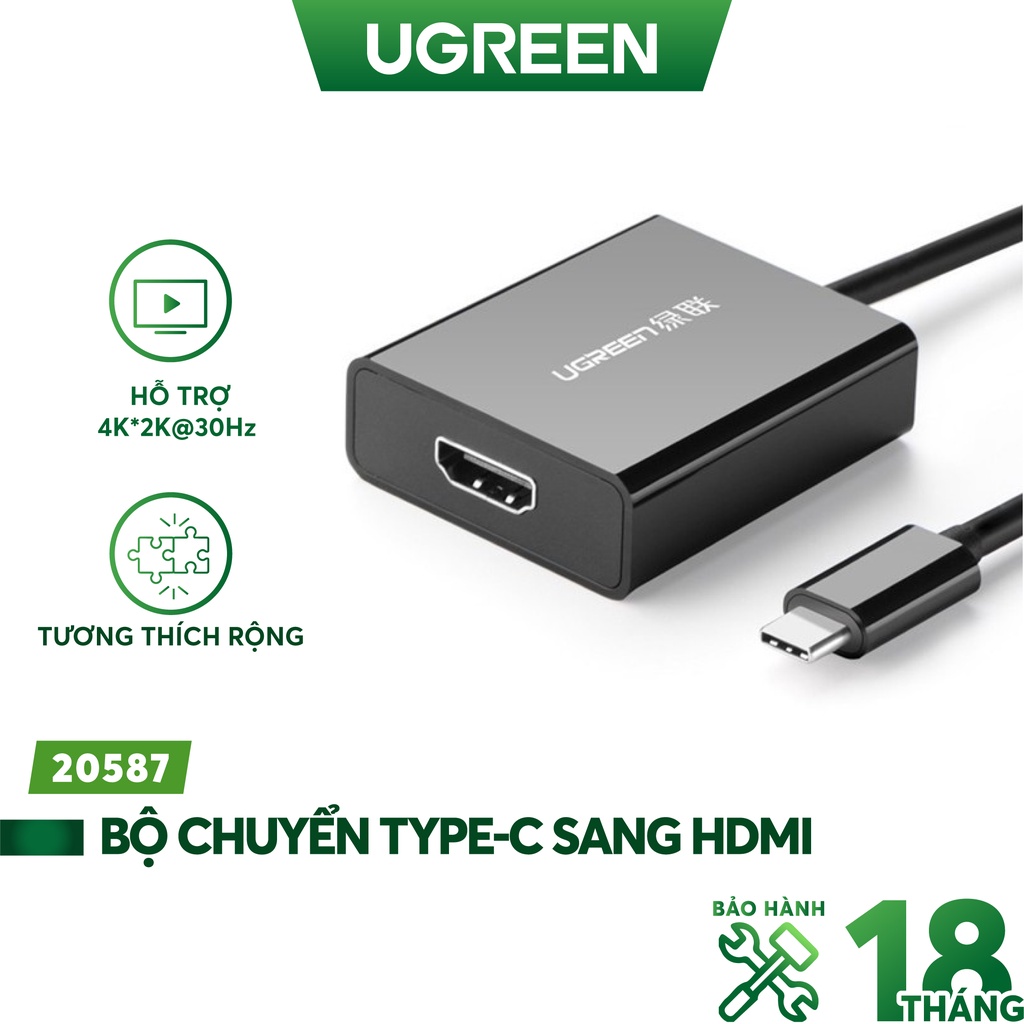 Bộ chuyển đổi USB Type-C sang HDMI dài 20CM UGREEN 40273