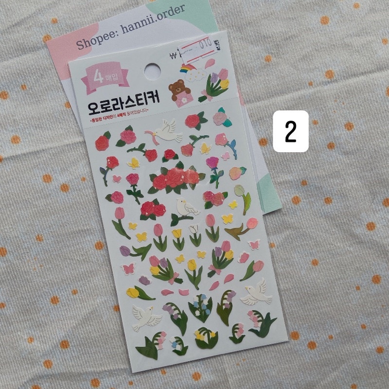 [DAISO HÀN] Sticker ribbon, hoa decor top siêu đỉnh