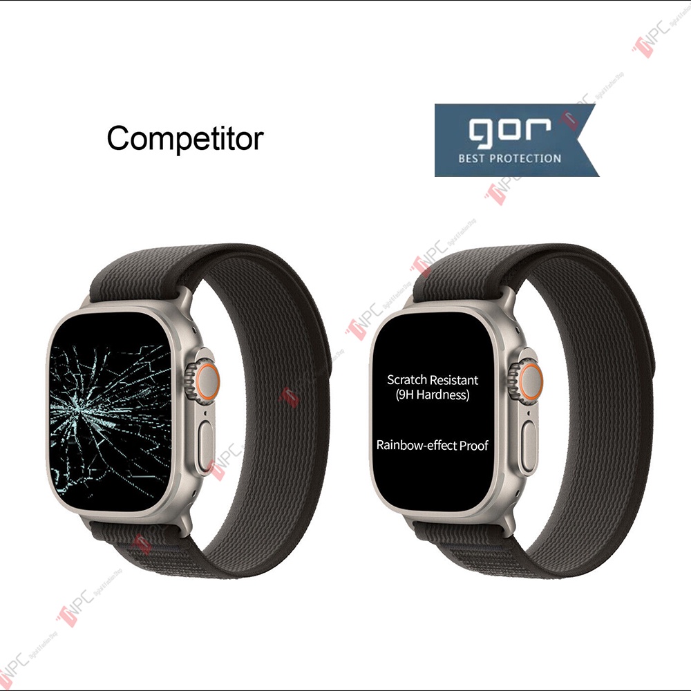[Combo 3 miếng] Kính Cường Lực Apple Watch Ultra 49mm GOR Protection Glass Chống Va Đập Trầy Xước Bể Vỡ Màn Hình