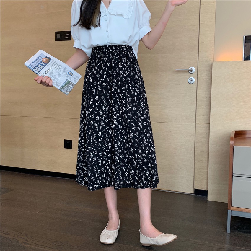 Chân Váy Hoa Nhí Vintage Nhiều Màu Hàng Quảng Châu - Chân Váy Dài Vintage Cạp Chun CV20 | BigBuy360 - bigbuy360.vn