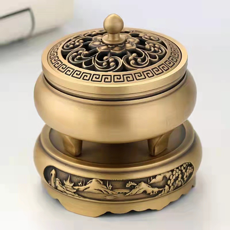 Đế Đốt Trầm Hương Bằng Đồng Thau Phong Cách Phật Giáo Cổ Điển