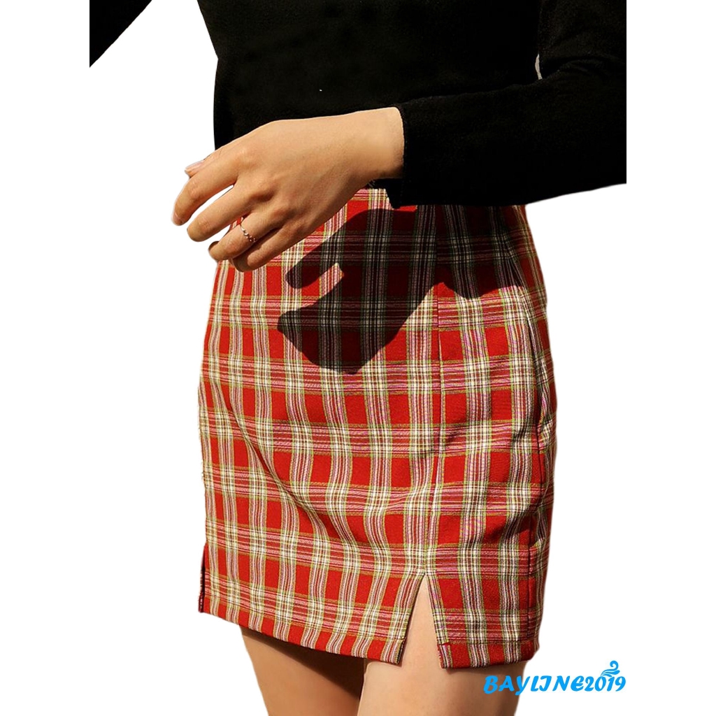 Chân Váy Chữ A Họa Tiết Ca Rô Xinh Xắn Hợp Thời Trang Dành Cho Nữ