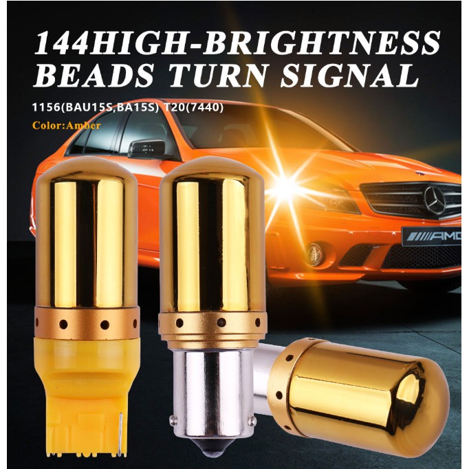 Bộ 2 đèn xi nhan Kevanly S25 Bau15s 1156 Ba15s P21w Py21w T20 7440 W21w chuyên dụng cho xe hơi 3014 144smd
