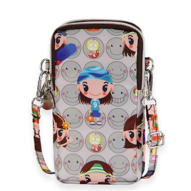 Túi ví đựng điện thoại,son,đồ cá nhân, có móc cài đeo chéo, 2 ngăn chất liệu chống thấm nước, màu sắc thời trang cá tính