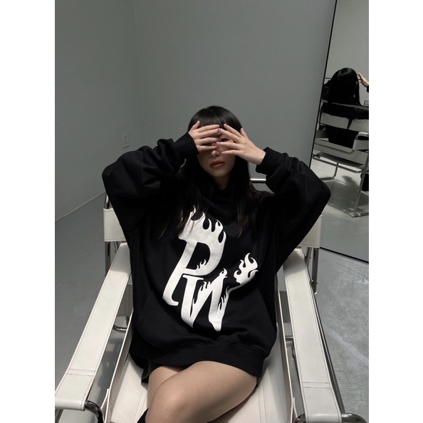 ÁO HOODIE MŨ TRÙM UNISEX NỈ PW FIRE LOGO