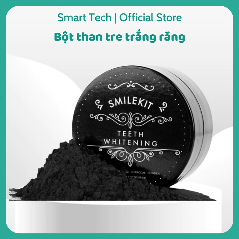 Bột than tre trắng răng SMILEKIT TEETH WHITENING - Bột than tre trắng răng tự nhiên, lành tính sử dụng hàng ngày
