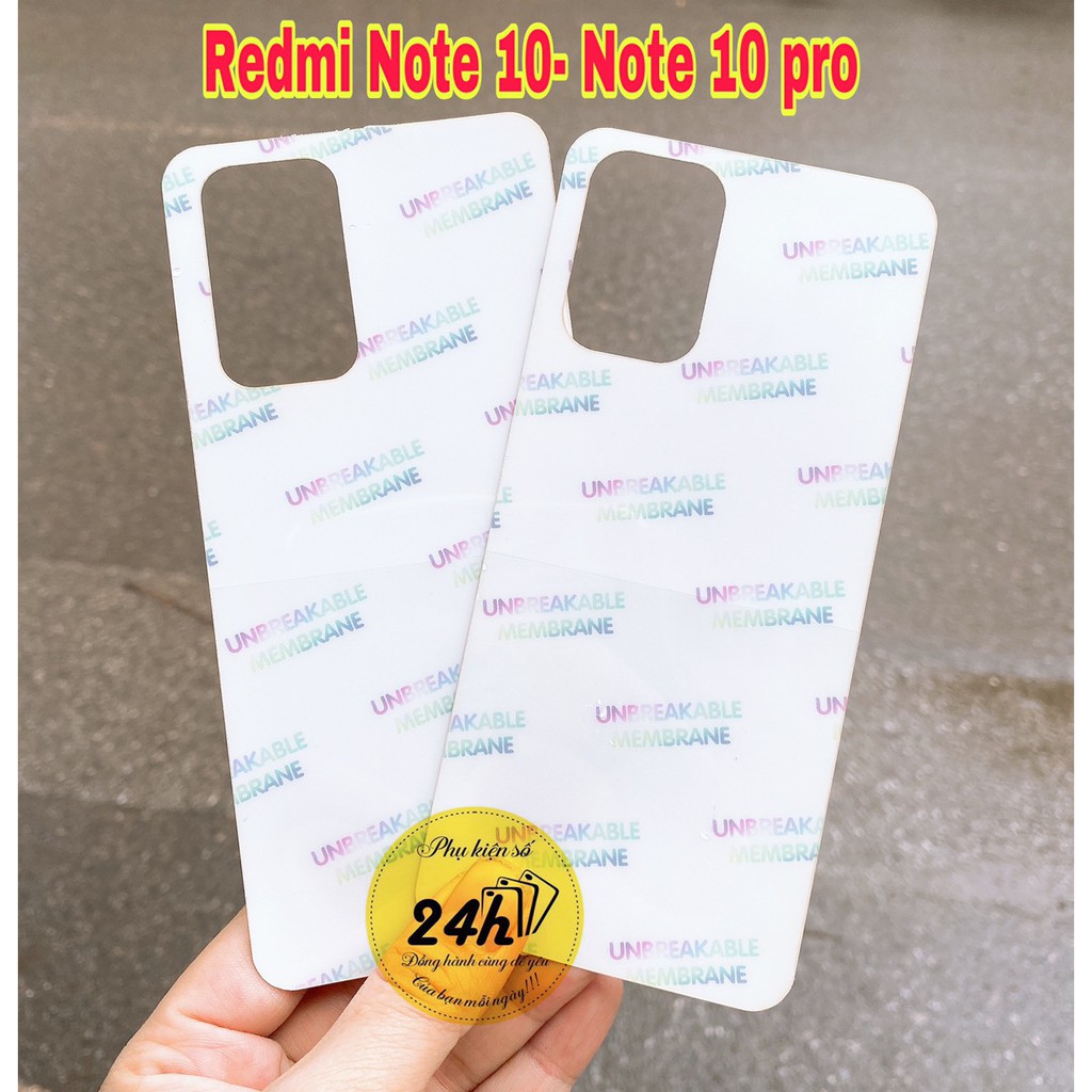 Combo dán PPF mặt lưng Redmi Note 10 - Redmi Note 10 pro và Kính cường lực full màn hình Redmi Note 10 - Note 10 pro