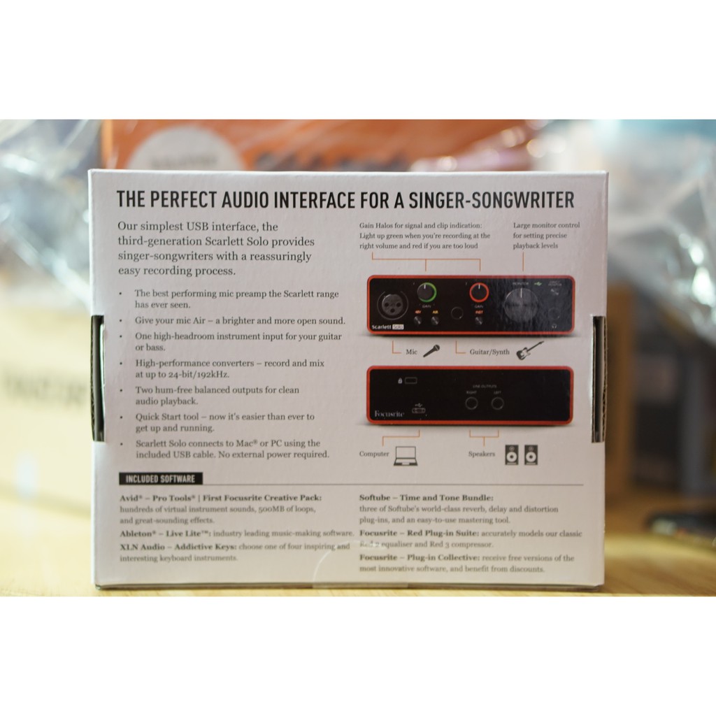 Sound Thu Âm Focusrite Scarlett Solo USB Audio Interface Gen 3