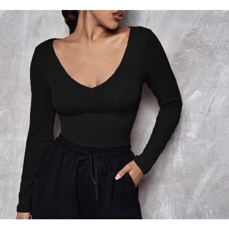 PASS - SHEIN Crop Top Tay Dài