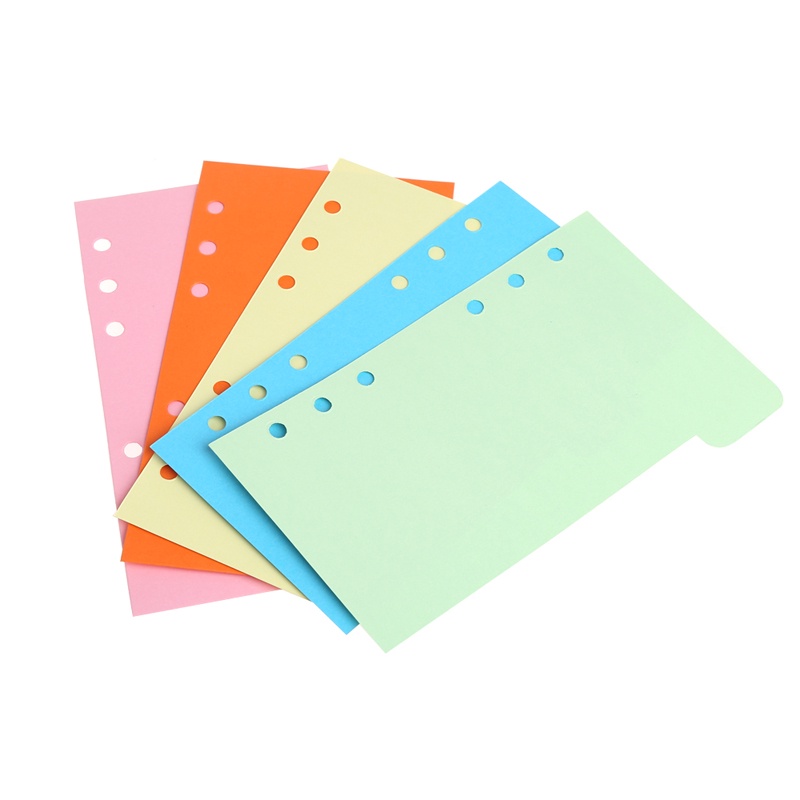 Set 5 Cuộn Giấy A5 A6 6 Lỗ Nhiều Màu Sắc Dành Cho Sổ Tay Bìa Lá Rời