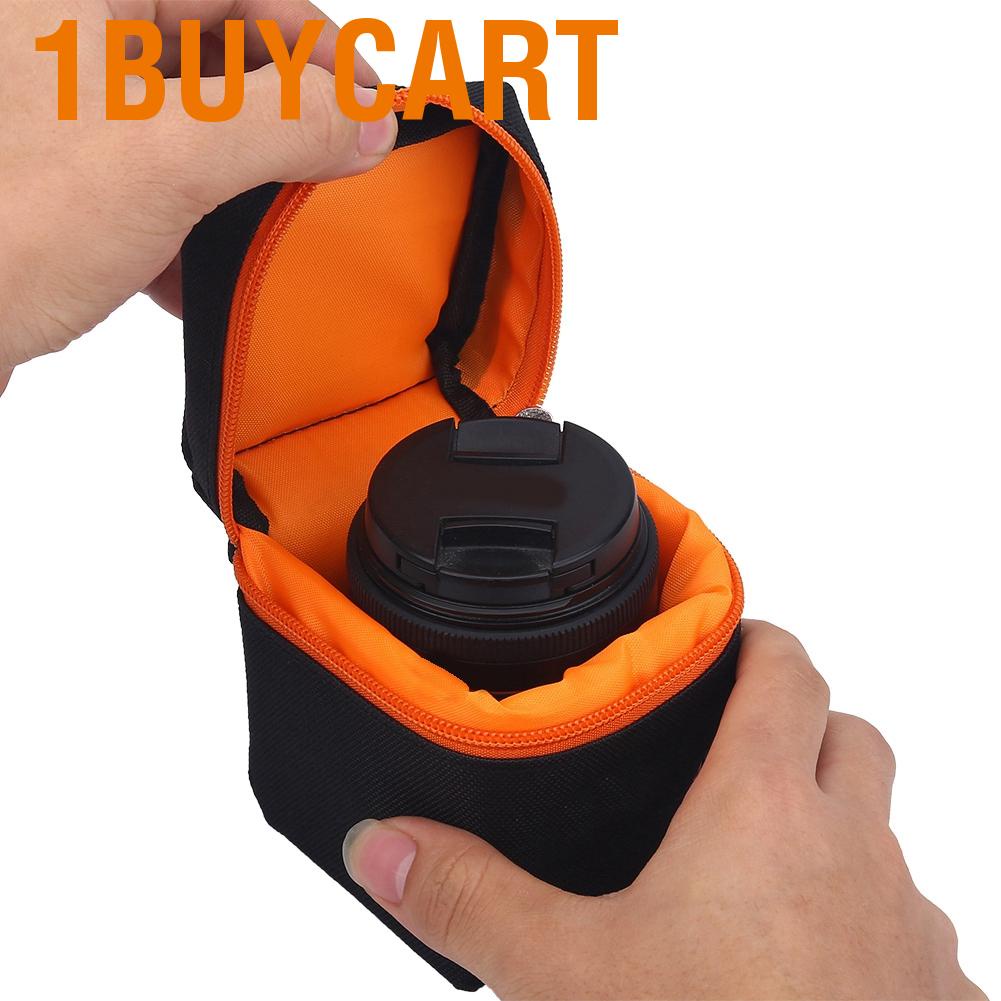 1buycart Lens Case 7mm Thickness Anti-Shock Pad Bag Smooth Zipper Wearable for Story Photography