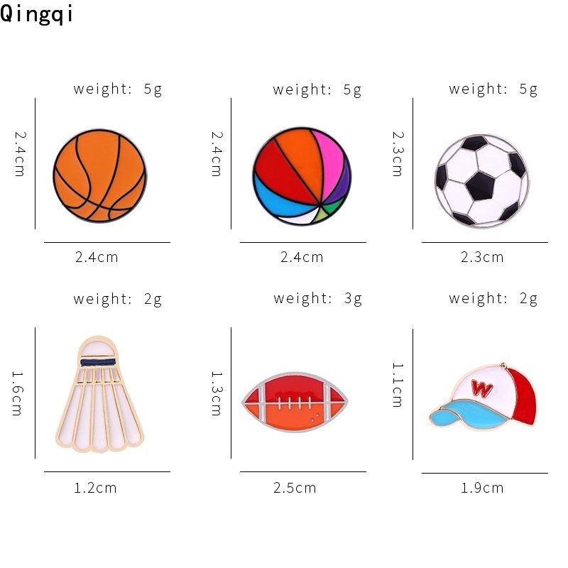 Ghim cài áo MISS ZOE họa tiết tráng men thời trang thể thao cho bạn bè