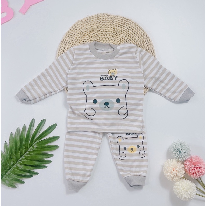 Bộ nỉ kẻ minky mom cho bé