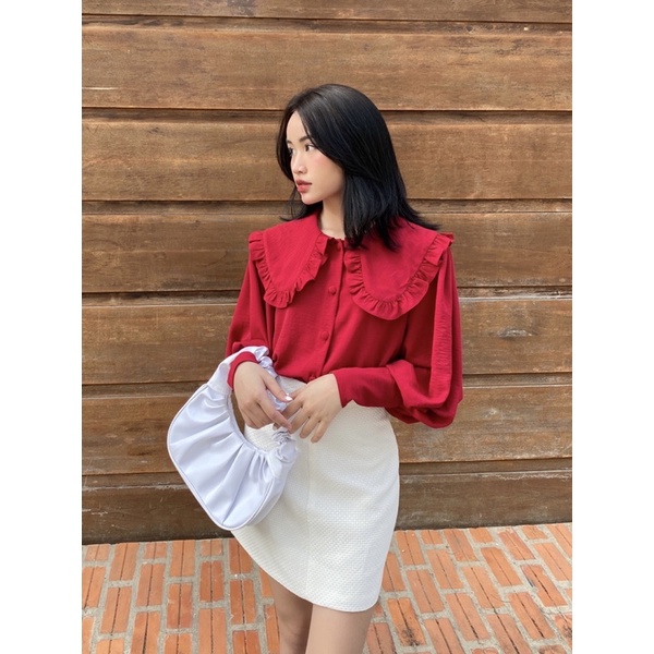 SAP-Áo sơ mi cổ sen nút bọc