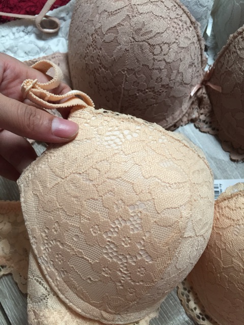 Áo ngực, áo lót nâng đệm dày, họa tiết ren cao cấp mềm mịn, có gọng dễ thương xuất khẩu đủ màu Double T B024