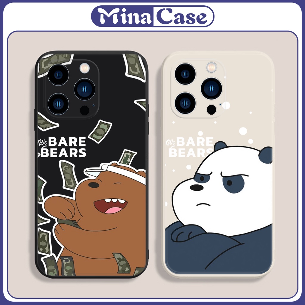 Ốp lưng iphone Bear vui nhộn cạnh vuông 6/6plus/6s/6splus/7/7plus/8/8plus/x/xr/xs/11/12/13/pro/max/plus/promax