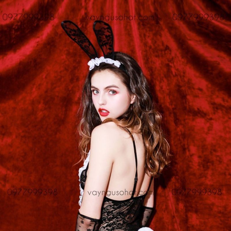 Bờm tai thỏ bunny ren hoa khung sắt tùy chỉnh dáng tai