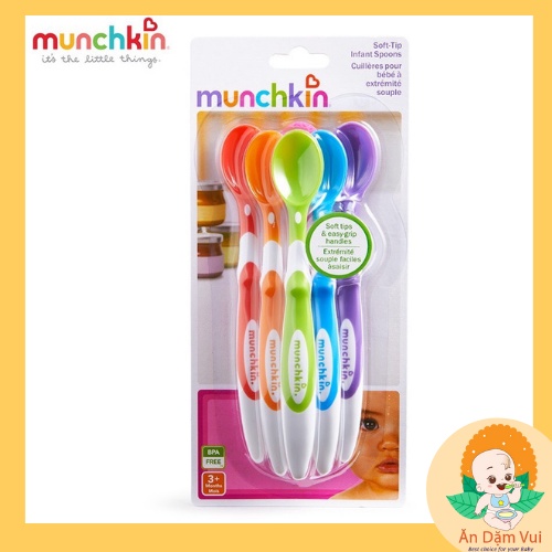 Thìa muỗng siêu mềm Munchkin cho bé tập ăn cháo, bột, dễ bón cho bé ăn dặm SAMI KIDS