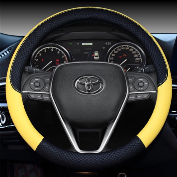 Vỏ Bọc Vô Lăng Xe Hơi Toyota Camry Vios Altis Rush Avanza Vellfire Hilux Wish Innova 38cm Bằng Da PU Chống Trượt