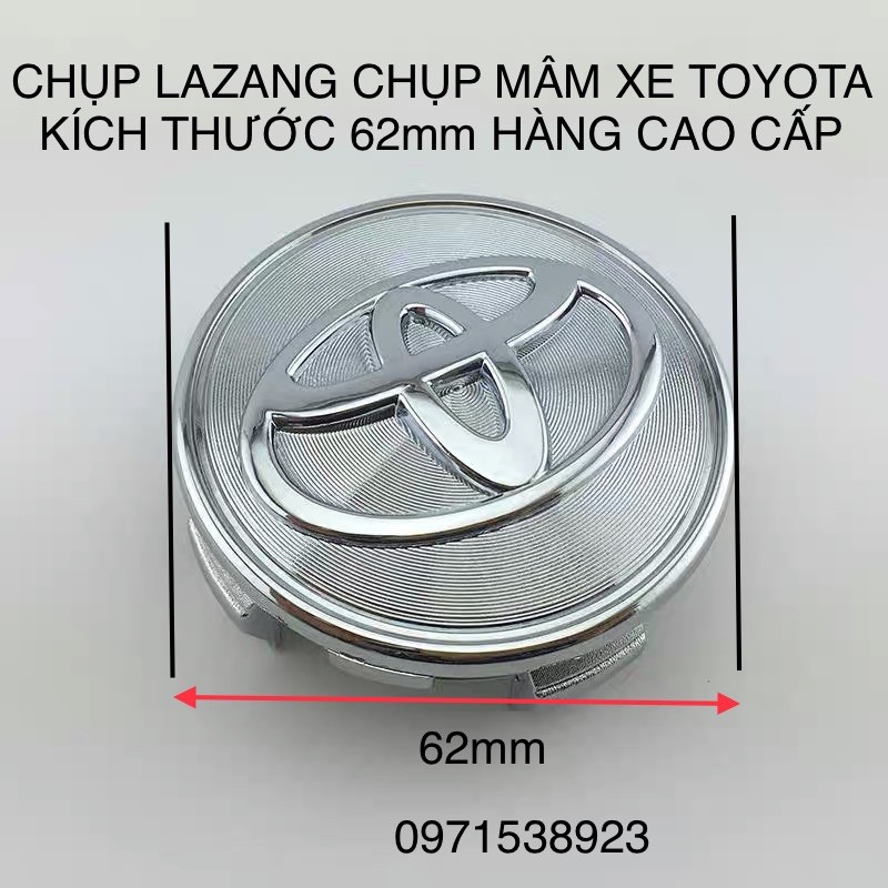 chụp lazang chụp mâm 62mm Cho Toyota Camry Yaris Corolla altis vios innova  hàng oem loại xịn đẹp.