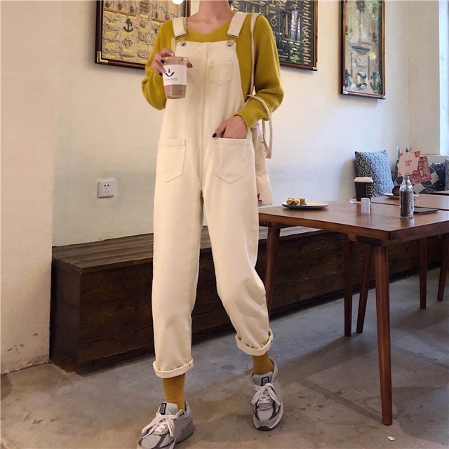 [KÈM ẢNH THẬT + SẴN] yếm quần bò jeans dài cute ulzzang hàn quốc | BigBuy360 - bigbuy360.vn
