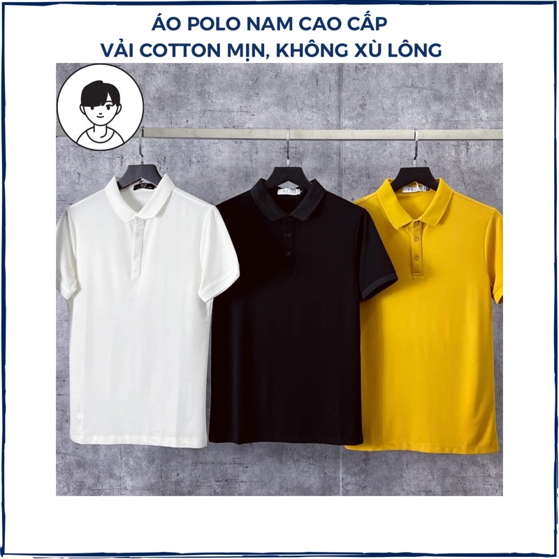 Áo polo nam, áo thun nam cổ trụ tay ngắn phối đen trắng form ôm dáng chất vải thun lạnh cotton thoáng mát