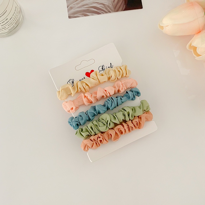 Set 5 / 6 dây cột tóc co giãn dễ thương phong cách Hàn Quốc 2021