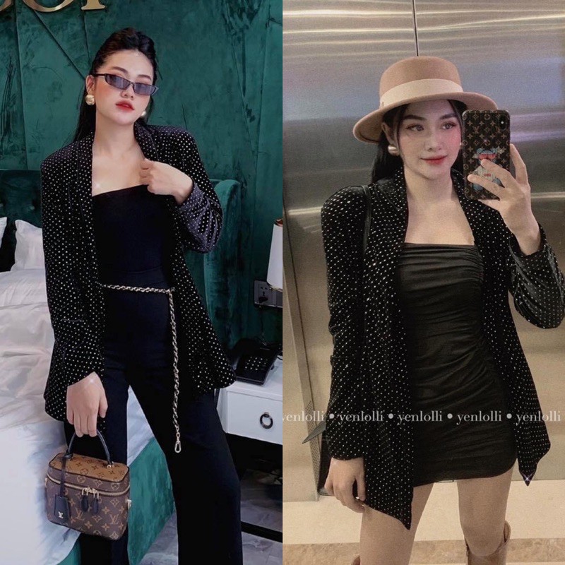 ÁO VEST NHUNG KIM TUYẾN BLING