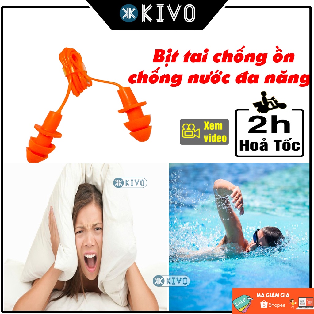 COMBO 10 Cặp Nút Bịt Tai Chống Ồn CÓ DÂY - Bịt Tai Chống Ồn Cao Cấp Đi Tàu, Đi Máy Bay, Đi Bơi