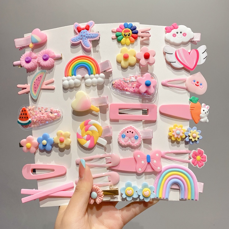 Bộ Kẹp Tóc Kiểu Hoạt Hình Nhật Bản Đáng Yêu Cho Bé Gái