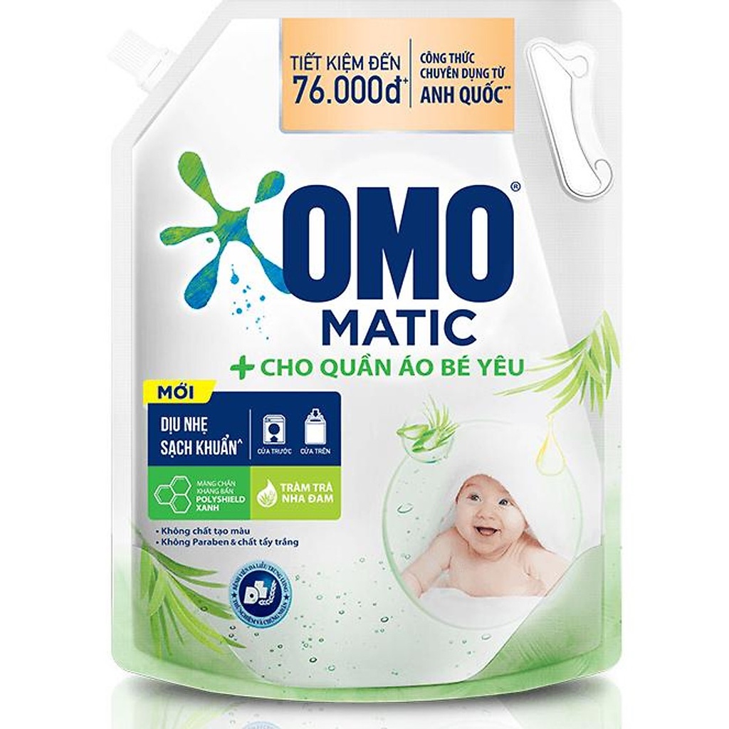 Nước Giặt OMO Matic Cho Quần Áo Bé Yêu 3.6kg