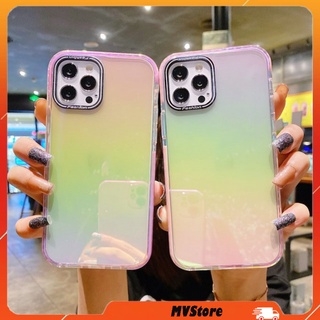 Ốp điện thoại iphone 13 12 11 pro max màu gradient trong suốt, ốp ip viền vuông chống sốc