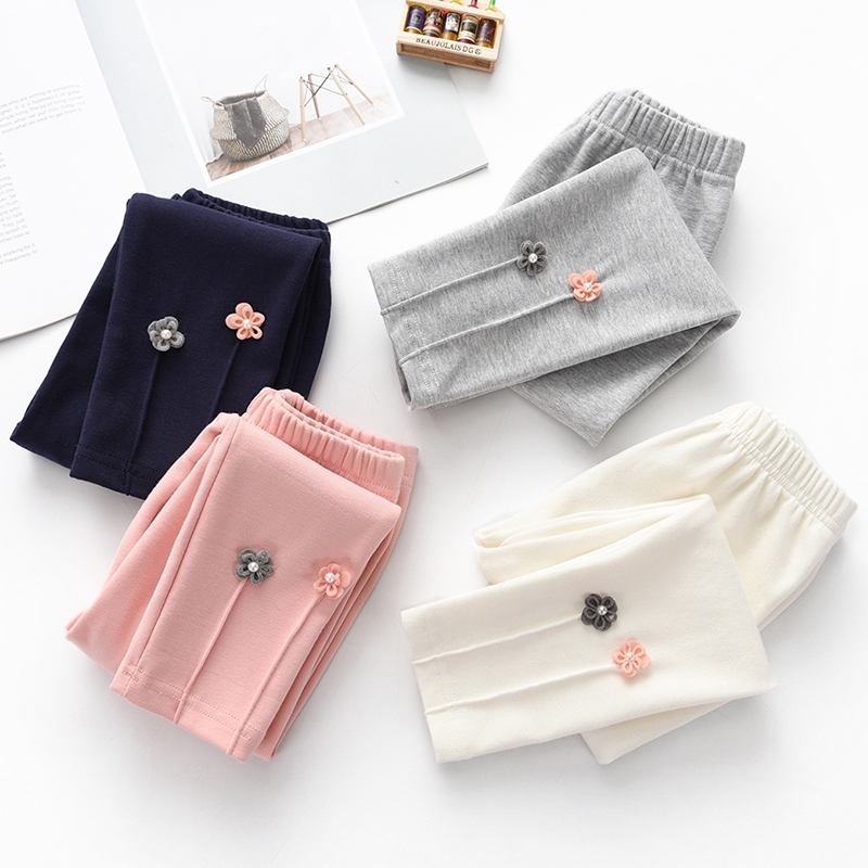 Quần Legging Thêu Hoa Cho Bé Gái