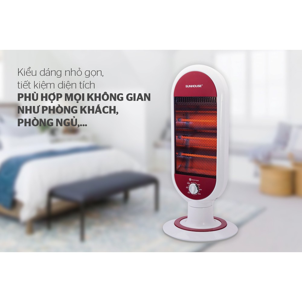 Máy sưởi Sunhouse SHD7022 công suất cao 1200w, tỏa nhiệt đều, quay 180 độ - Bảo hành 12 tháng